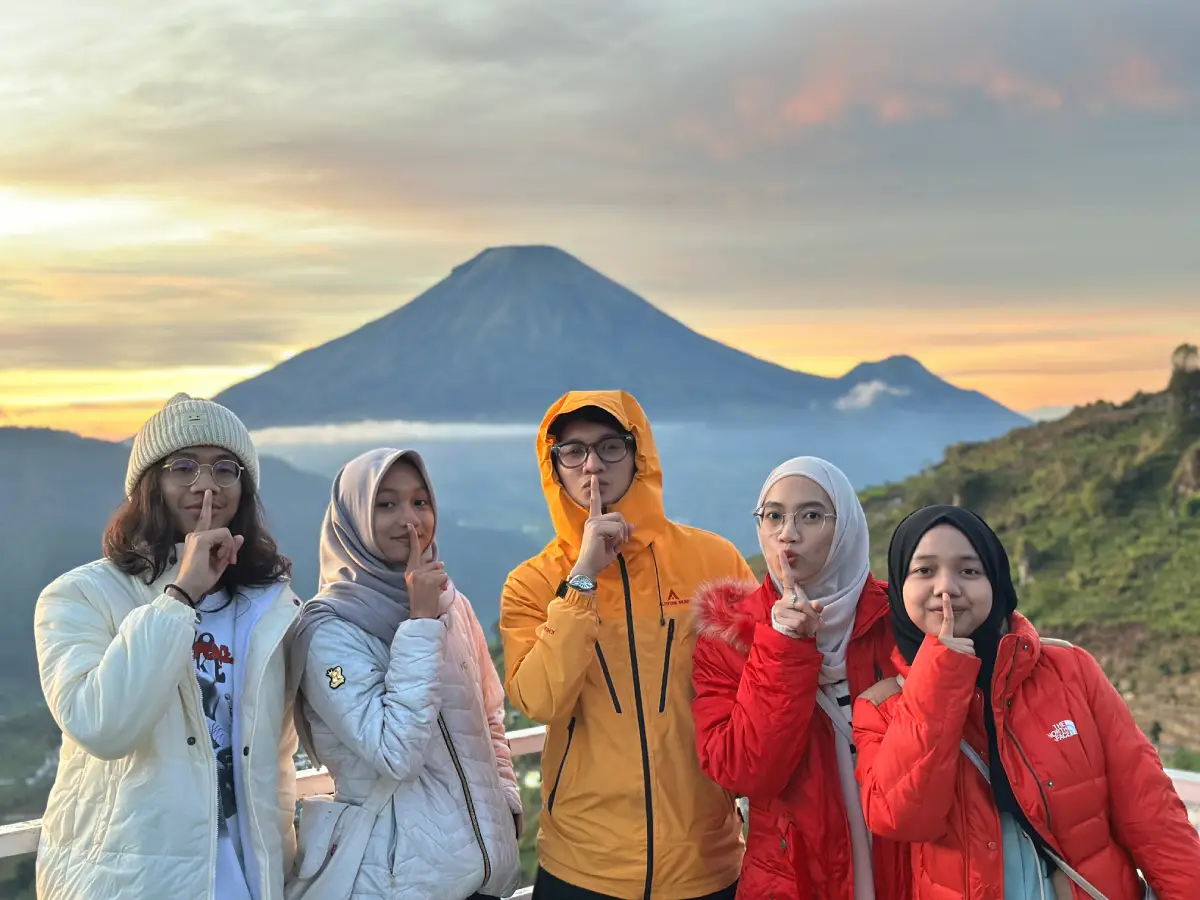 Sunrise atmosphere in the Dieng highlands